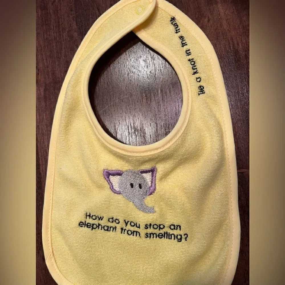 Luvable Friends Terry Bibs Custom Embroidered with Animals and Jokes- 5 bibs